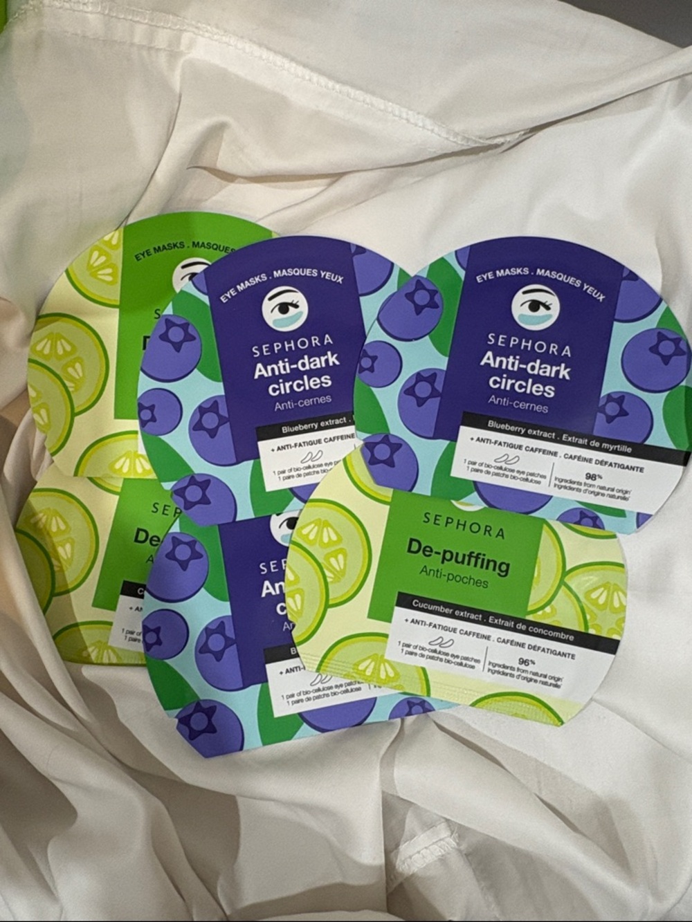 Sephora Anti-Dark Circles & De-puffing Eye Masks - SET OF 6